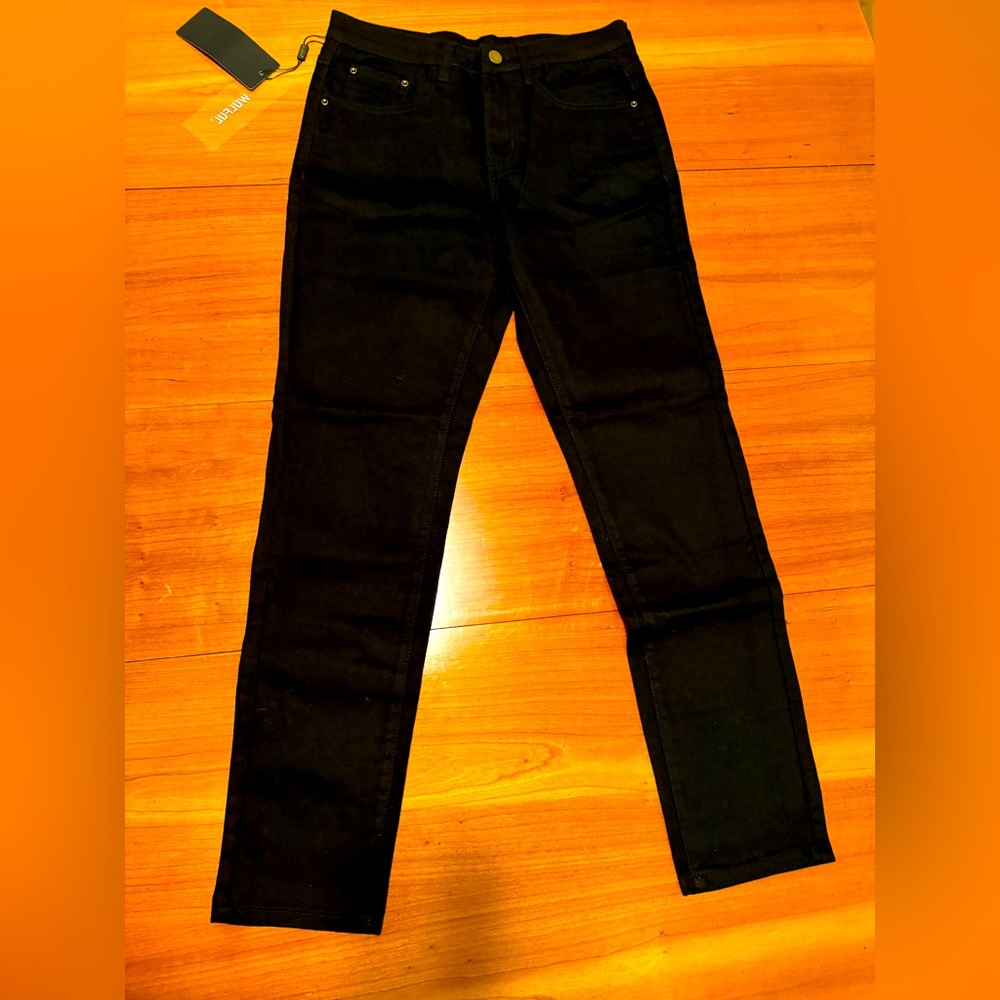Mens Black Skinny Stretch Jeans Size 28 Waist -NWT